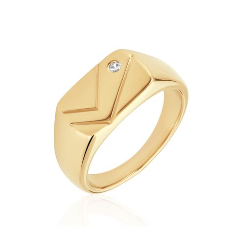 Chevalière Plaqué Or Jaune Gyorgy Oxyde De Zirconium - Chevalières Homme | Marc Orian