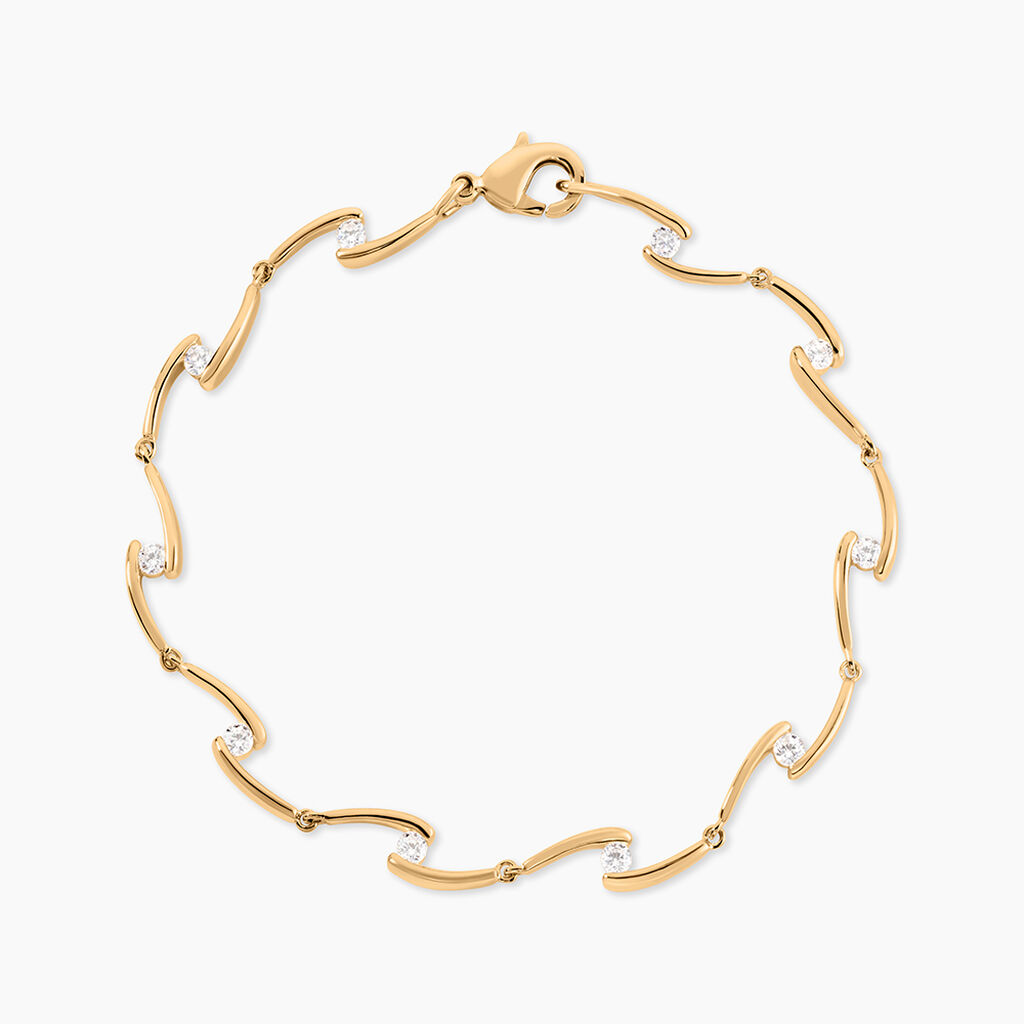 Bracelet Ayda Plaqu&eacute; Or Jaune Oxyde De Zirconium - Bracelets cha&icirc;nes Femme | Marc Orian