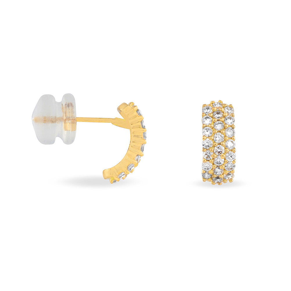 Boucles D'oreilles Jacquelene Rondes Or Jaune Oxyde De Zirconium - Créoles Femme | Marc Orian