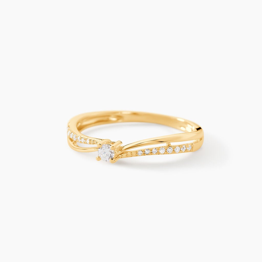 Bague Solitaire Asia Or Jaune Diamant - Parures de mariage Femme | Marc Orian