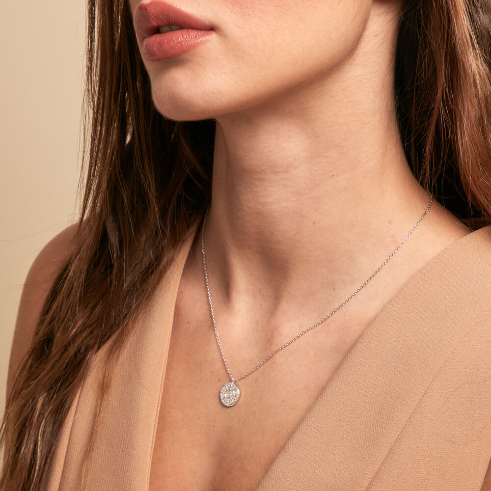 Collier Dhyana Argent Blanc Oxyde De Zirconium - Colliers avec pierres Femme | Marc Orian