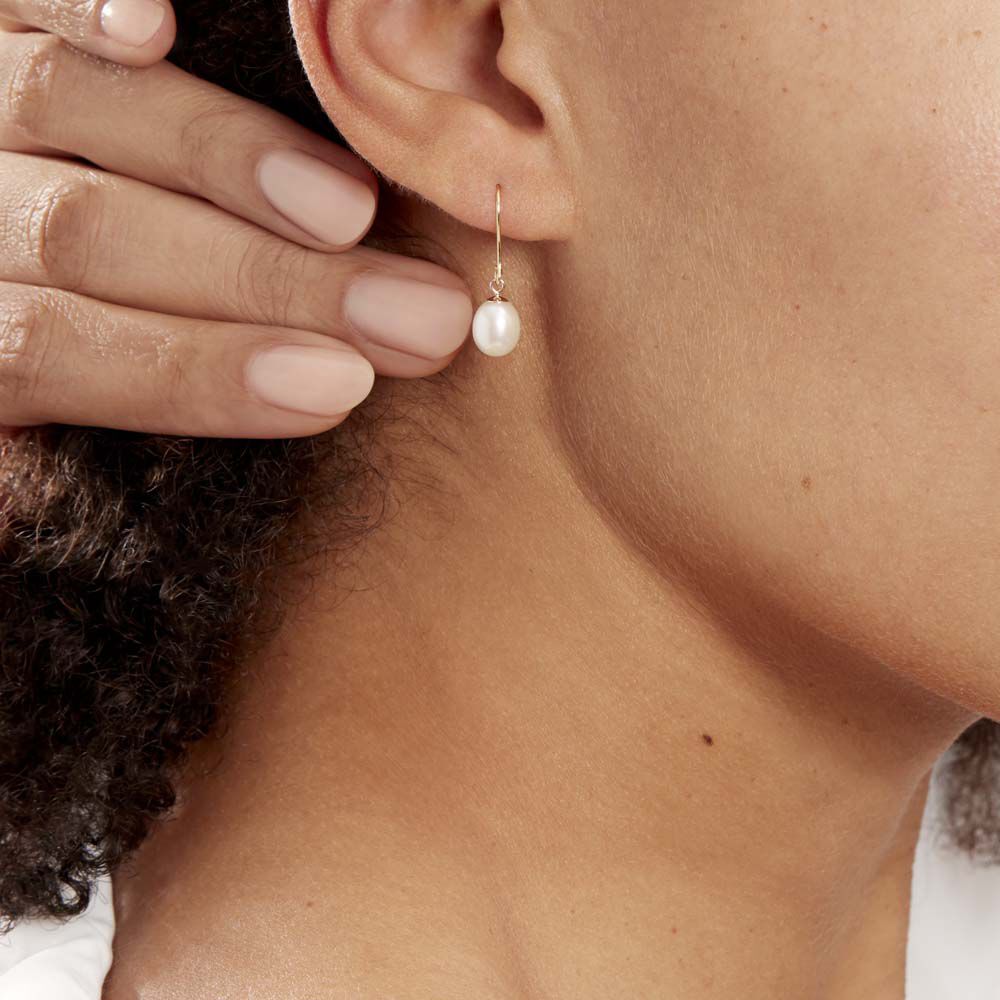 Boucles D'oreilles Pendantes Baroque Or Jaune Perle De Culture - Boucles d'oreilles mariage Femme | Marc Orian