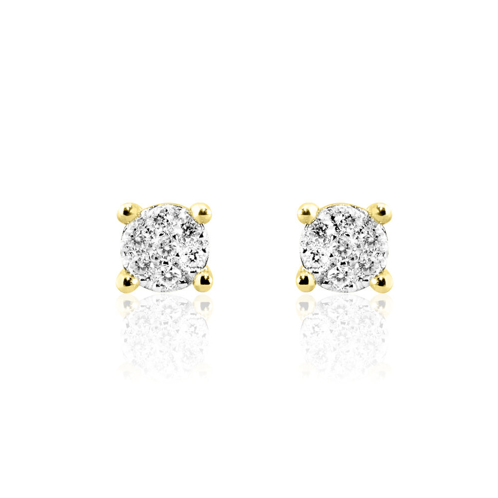Boucles D'oreilles Puces Kate Or Jaune Diamant - Boucles d'oreilles mariage Femme | Marc Orian