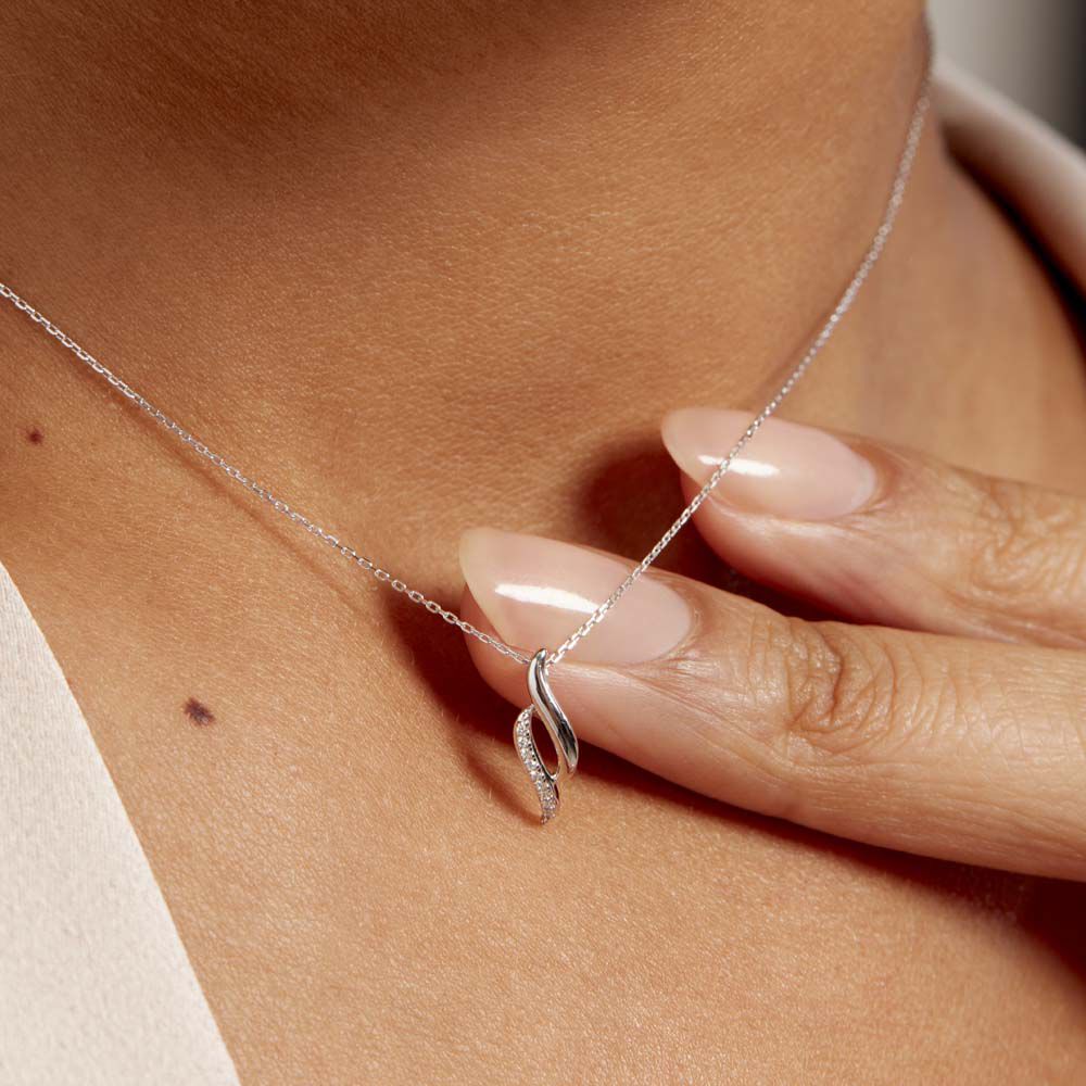 Collier Tylane Or Blanc Diamant - Colliers avec pierres Femme | Marc Orian