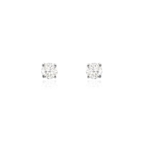 Boucles D'oreilles Puces Or Blanc  Diamants Synth&eacute;tique - Boucles d'oreilles mariage Femme | Marc Orian