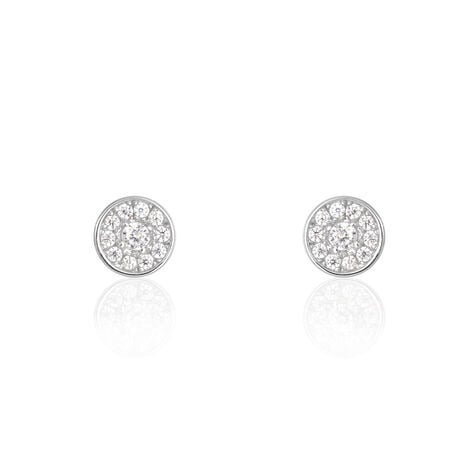 Boucles D'oreilles Puces Auxana Argent Blanc Oxyde De Zirconium - Puces Femme | Marc Orian