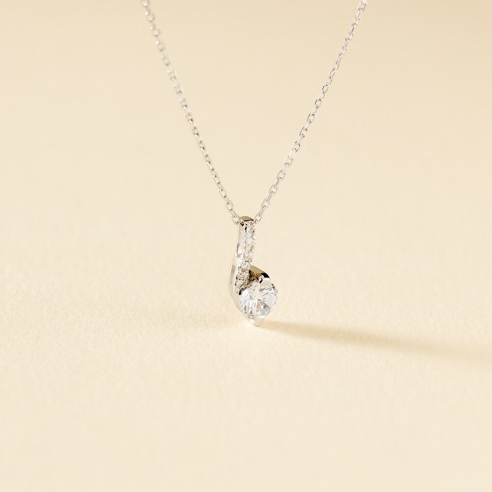 Collier Olly Or Blanc Oxyde De Zirconium - Colliers avec pierres Femme | Marc Orian
