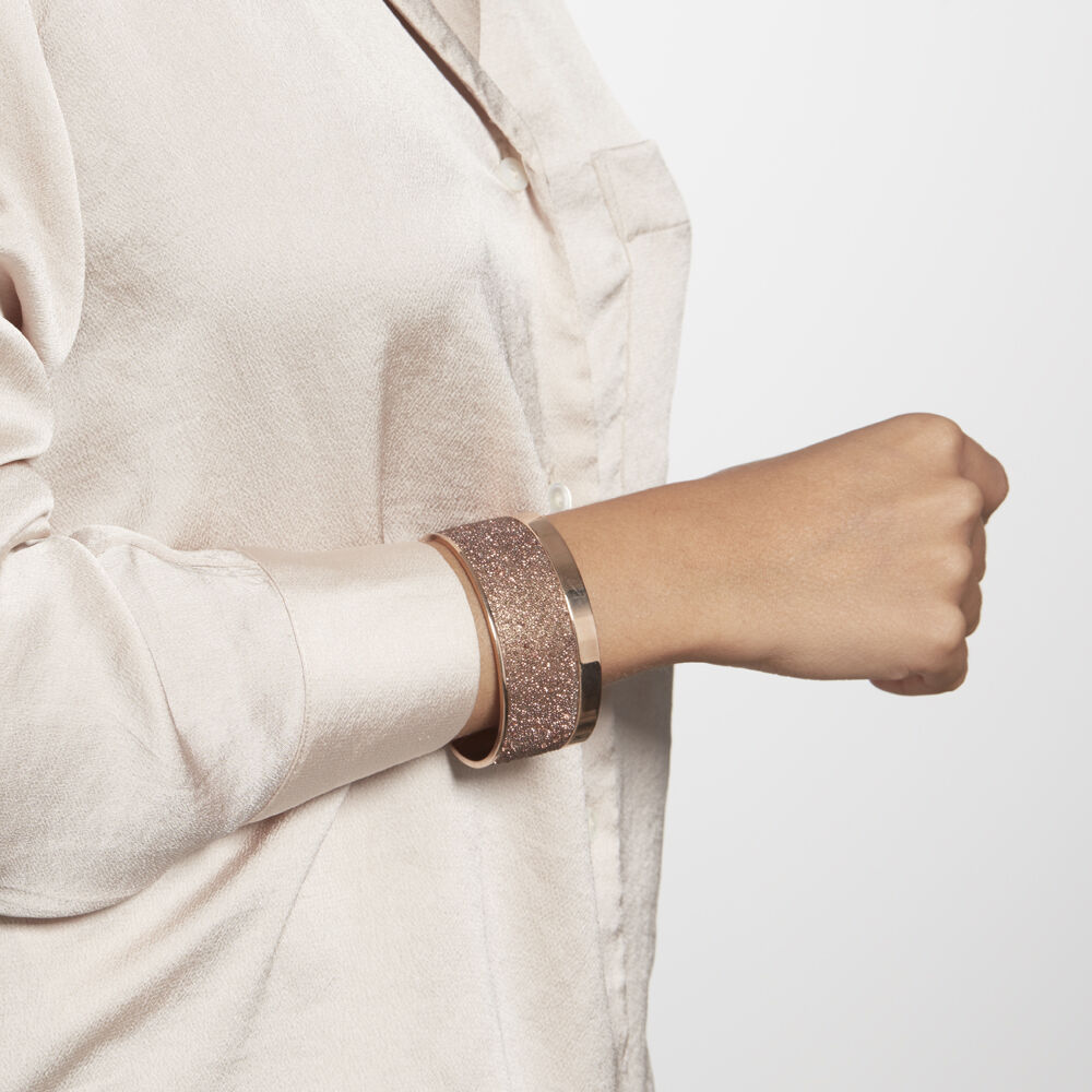 Bracelet Manchette Ouvert Acier Rose Carron - Bracelets manchettes Femme | Marc Orian