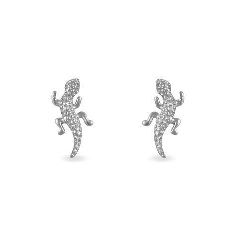 Boucles D'oreilles Puces Azzedine Salamandre Or Blanc - Puces Femme | Marc Orian