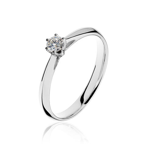 Bague Solitaire Veronika Or Blanc Diamant - Bagues Solitaire Femme | Marc Orian