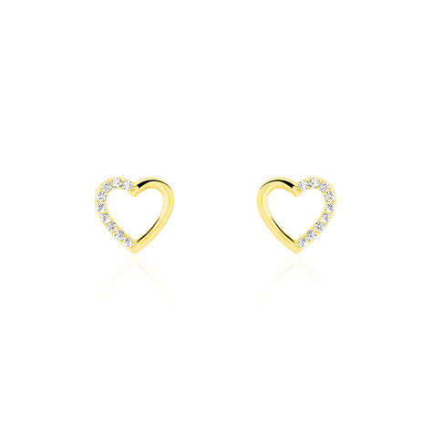 Boucles D'oreilles Puces Daria Cœur 6 Or Jaune - Boucles d'oreilles Pendantes Femme | Marc Orian