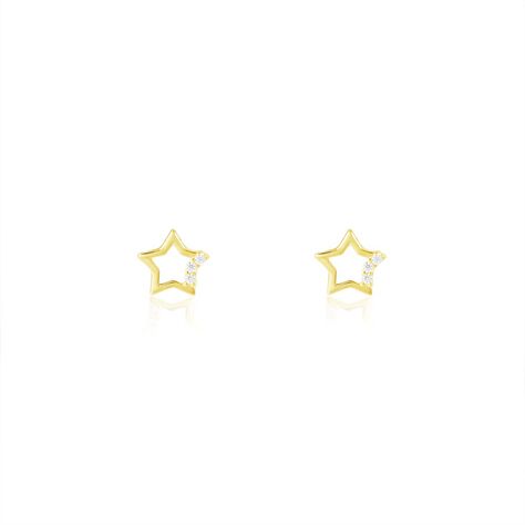Boucles D'oreilles Puces Camomille Or Jaune Oxyde De Zirconium - Puces Enfant | Marc Orian