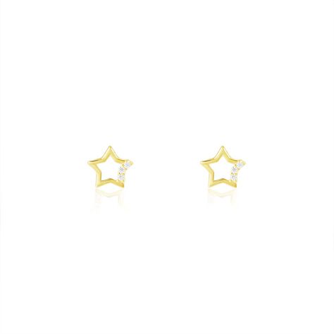 Boucles D'oreilles Puces Camomille Or Jaune Oxyde De Zirconium - Clous d'oreilles Enfant | Marc Orian