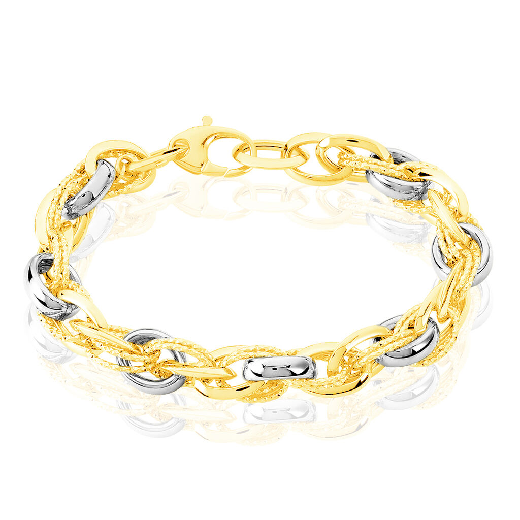 Bracelet Joice Maille Alternée Et Godronne Or Bicolore - Bracelets mailles Femme | Marc Orian
