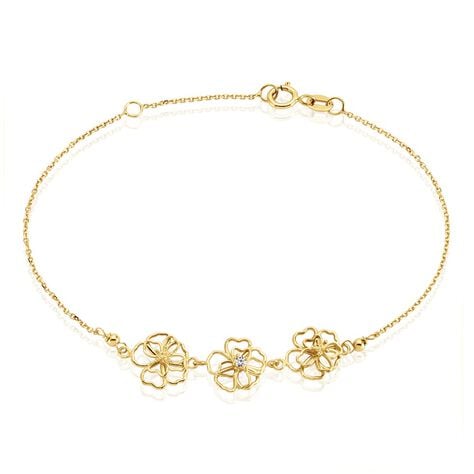 Bracelet Floraison Dor&eacute;e Or Jaune Oxyde De Zirconium - Bracelets cha&icirc;nes Femme | Marc Orian