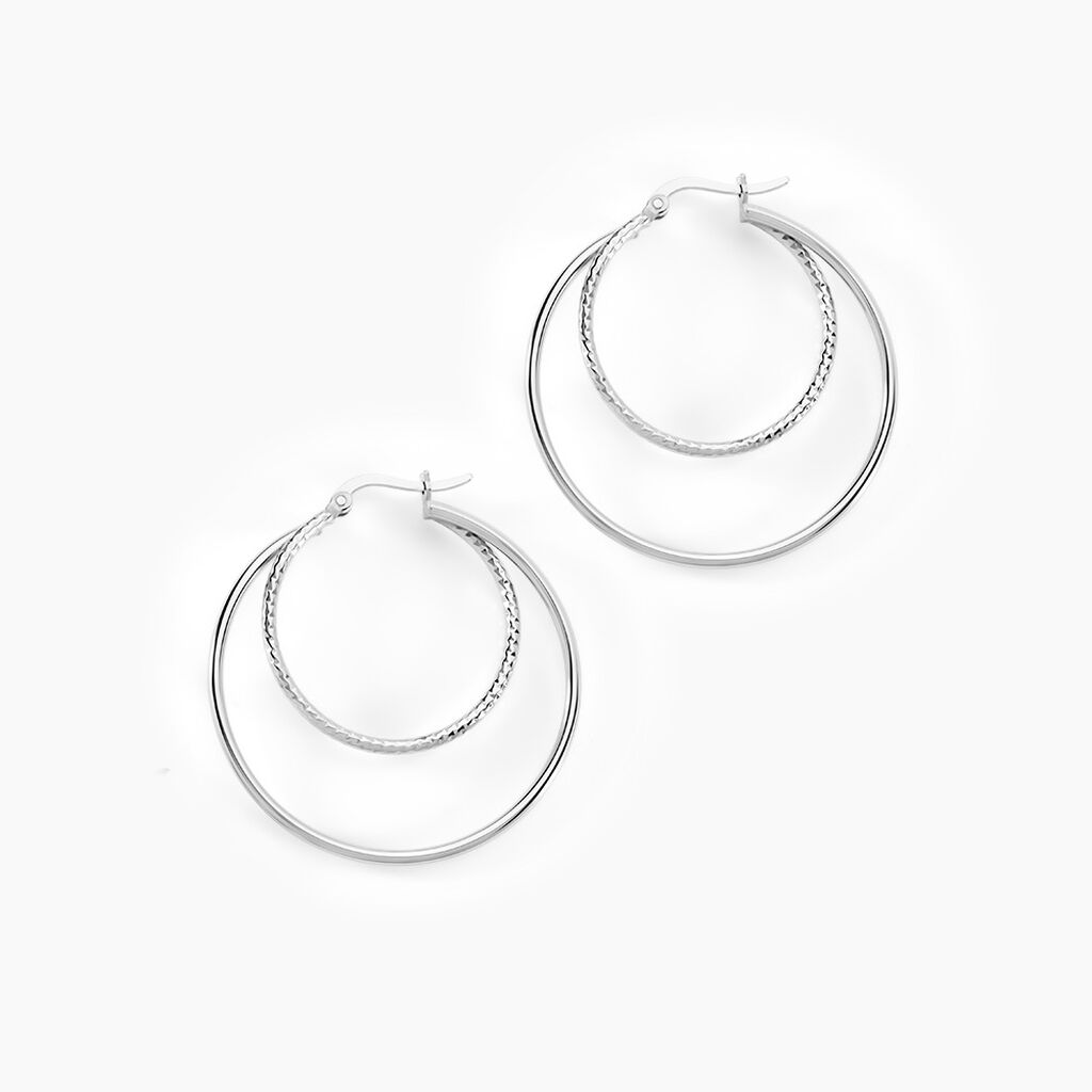 Cr&eacute;oles Argent Blanc Marjorie - Cr&eacute;oles Femme | Marc Orian