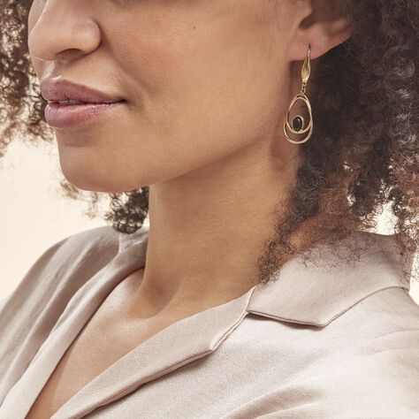 Boucles D'oreilles Pendantes Acier Doré Ruben Agate - Boucles d'oreilles Pendantes Femme | Marc Orian