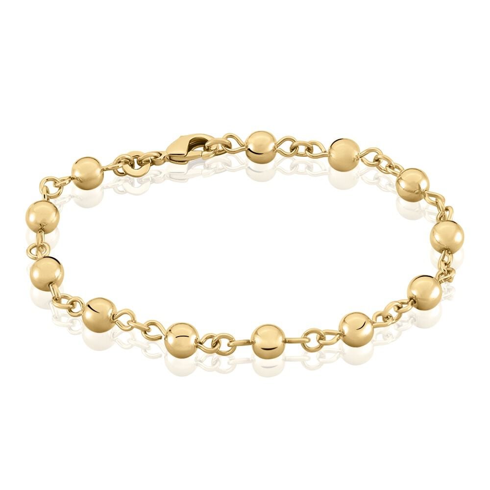 Bracelet Viperine Maille Boules Plaque Or Jaune - FQBFJW00033 • Marc Orian  | Bijouterie en ligne