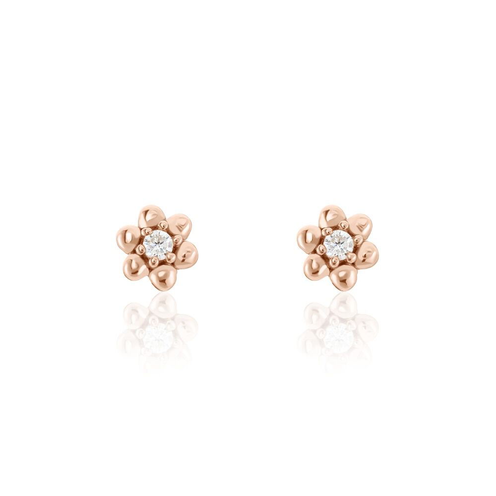 Boucles D'oreilles Puces Argent Rose Buddy Oxydes De Zirconium - Puces Femme | Marc Orian