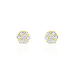 Boucles D'oreilles Puces Eleanor Fleur Or Jaune Oxyde De Zirconium - Puces Femme | Marc Orian