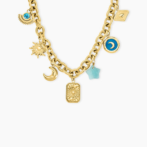 Collier Lerida Acier Jaune Amazonite Turquoise - Colliers avec pierres Femme | Marc Orian