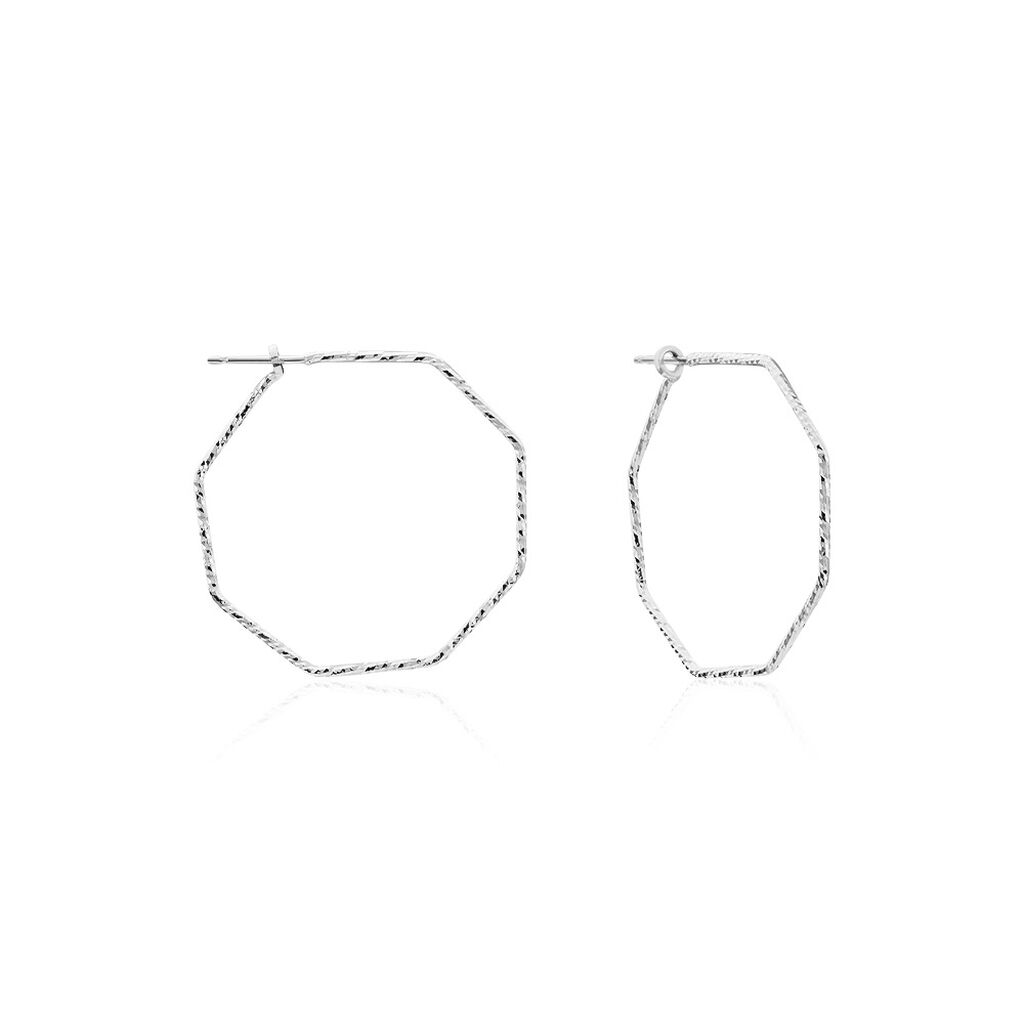 Créoles Ursula Argent Blanc - Créoles Femme | Marc Orian