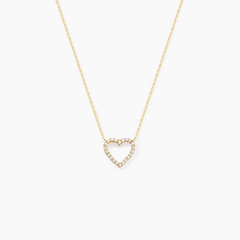 Collier Or Jaune Ansel Oxyde De Zirconium - Colliers avec pierres Femme | Marc Orian