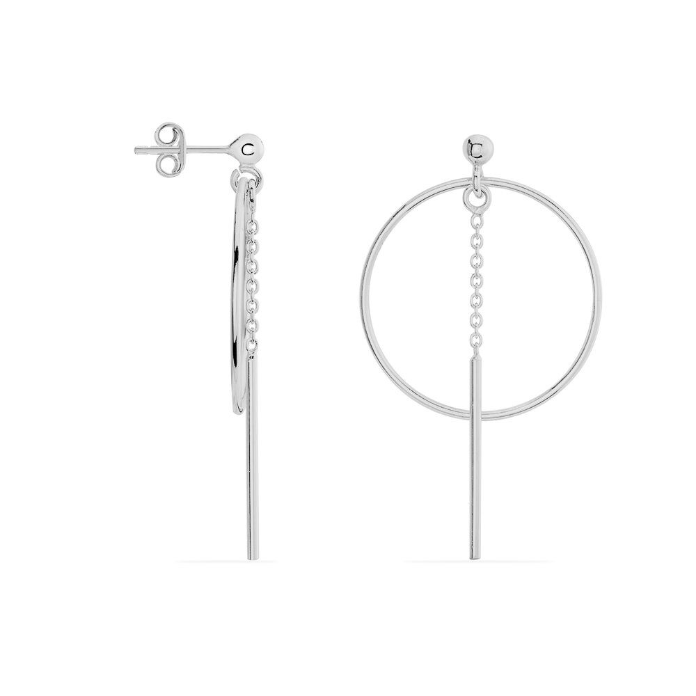 Boucles D'oreilles Pendantes Enissa Argent Blanc - Pendantes Femme | Marc Orian