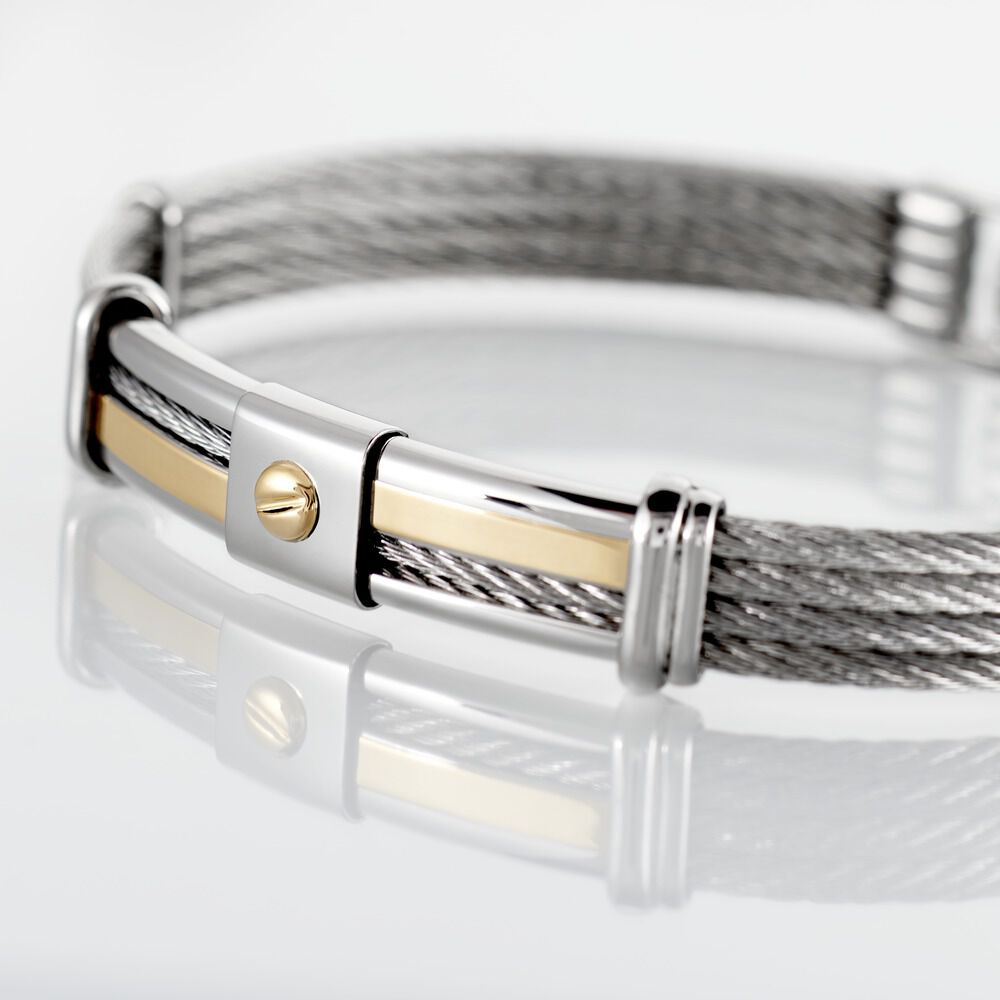 Bracelet Davilia Or Acier Bicolore - Bracelets cha&icirc;nes Homme | Marc Orian