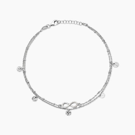 Cha&icirc;ne De Cheville Argent Blanc Roschen Oxydes De Zirconium - Chaines de cheville Femme | Marc Orian