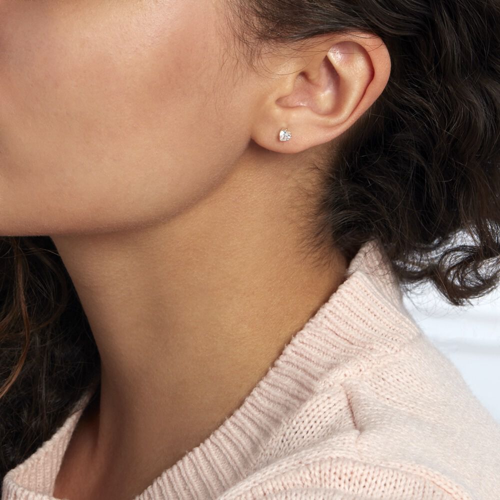 Boucles D'oreilles Puces Daria Coeur Or Jaune Oxyde - Puces Femme | Marc Orian