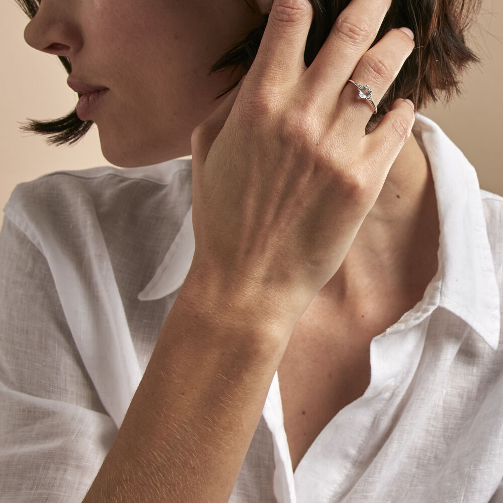 Bague Diapre Or Blanc Topaze Oxyde De Zirconium - Bagues pierres fines Femme | Marc Orian