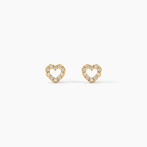 Boucles D'oreilles Puces Eily Or Jaune Oxyde De Zirconium - Puces Famille | Marc Orian