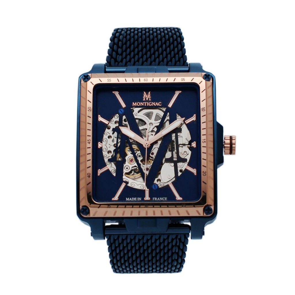 Montre Montignac Square Automatique Bleu - Montres automatiques Homme | Marc Orian