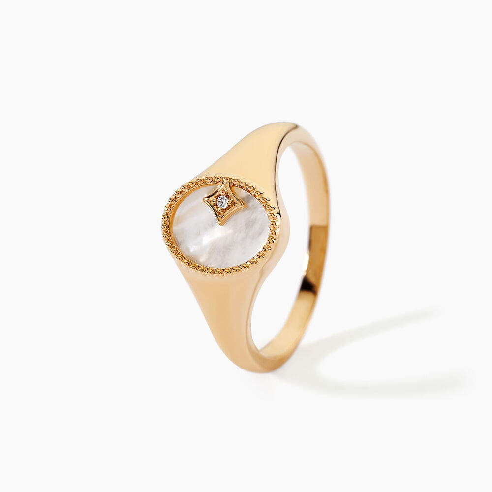 Bague Astria Plaqu&eacute; Or Jaune Nacre - Bijoux fantaisie Femme | Marc Orian