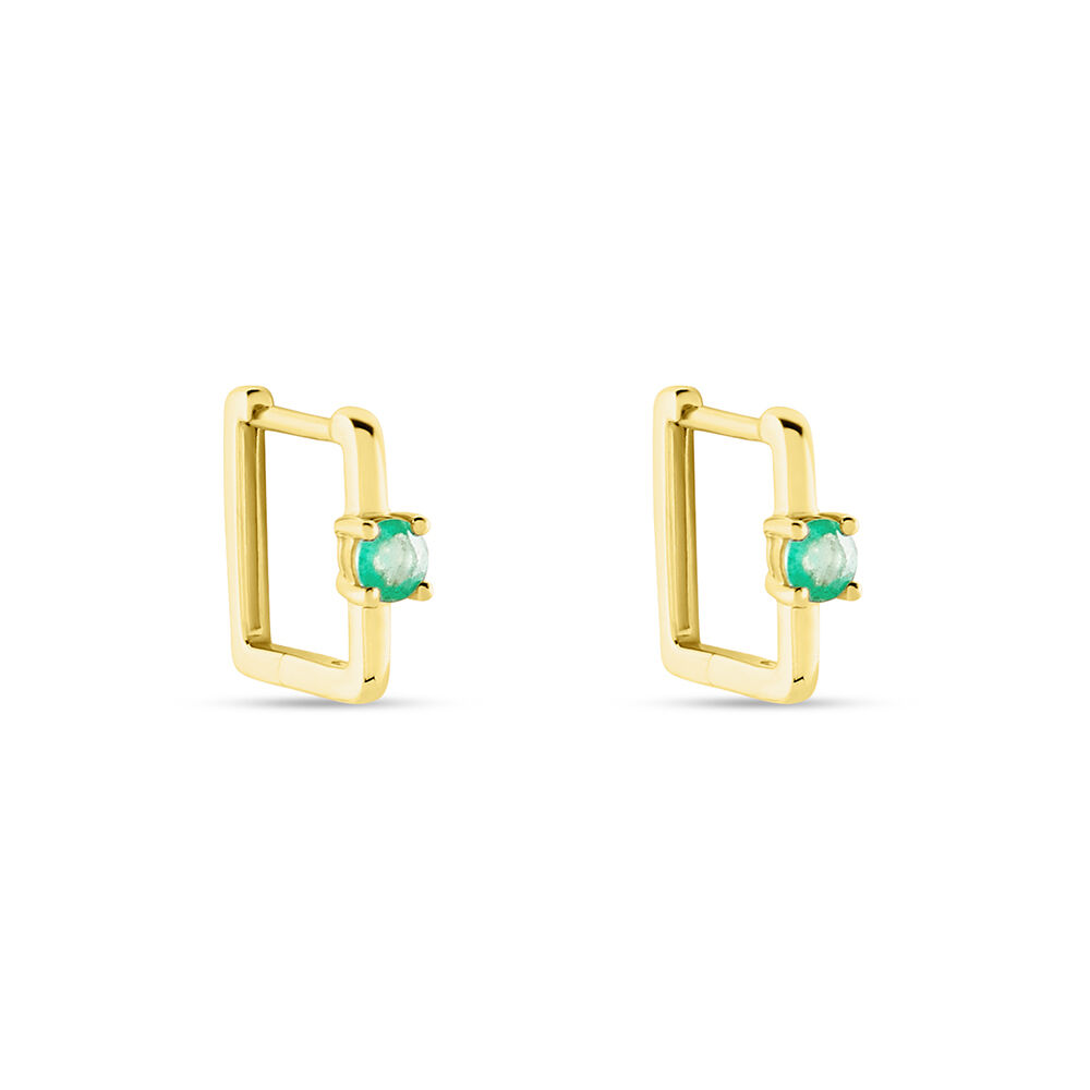 Créoles Harmonie Or Jaune Emeraude -  Femme | Marc Orian