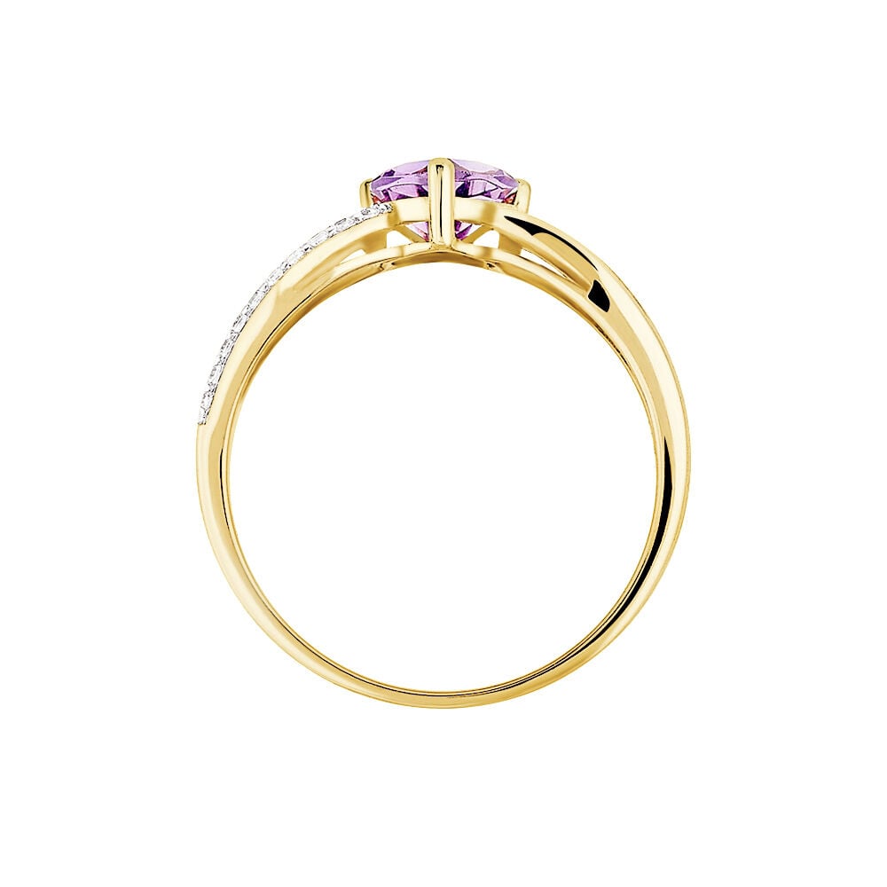 Bague Bertille Or Jaune Amethyste Et Oxyde De Zirconium - Bagues pierres fines Femme | Marc Orian
