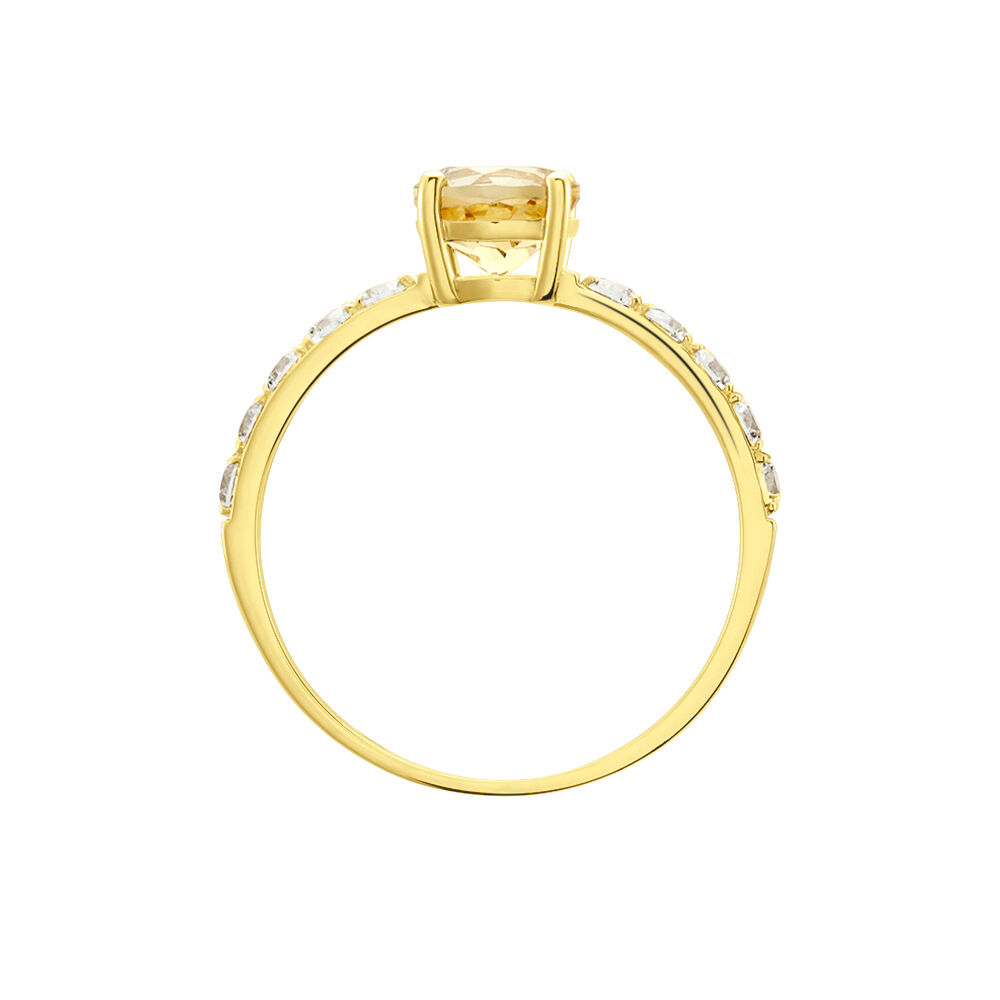 Bague Or Jaune Monroe Citrine Oxydes De Zirconium - Bagues pierres fines Femme | Marc Orian