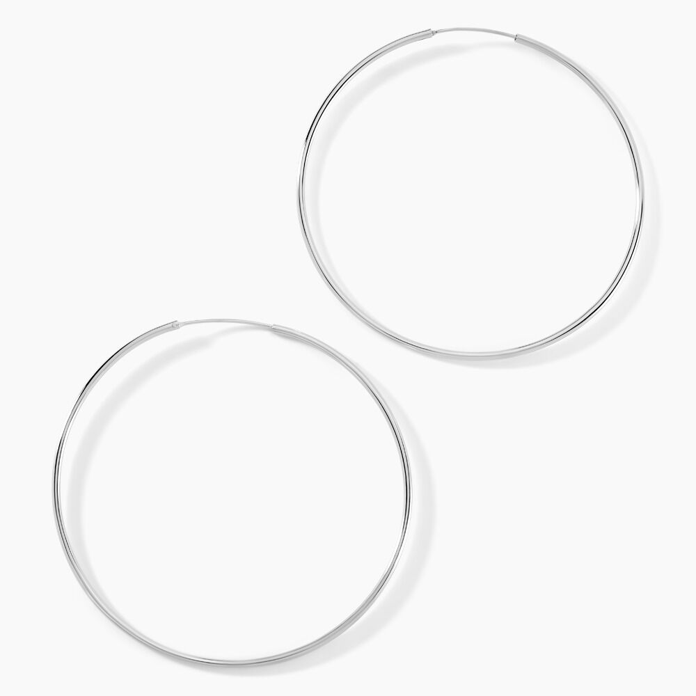 Créoles Argent Blanc Olympia - Grosses créoles Femme | Marc Orian