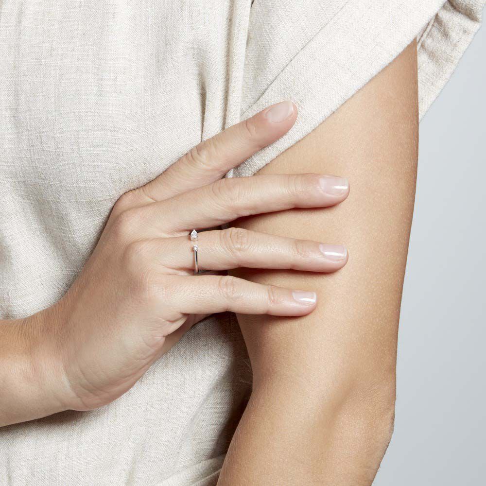 Bague Ajustable Shou Argent Oxyde De Zirconium - Bagues avec pierre Femme | Marc Orian
