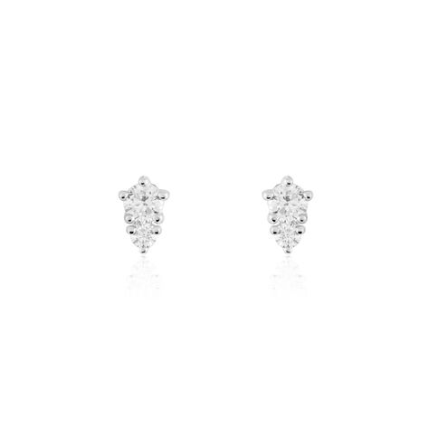 Boucles D'oreilles Puces Almira Argent Blanc Oxyde De Zirconium - Puces Femme | Marc Orian