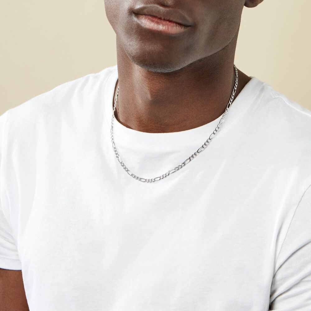 Collier Vivian Argent Blanc - Chaines Homme | Marc Orian