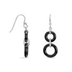Boucles D'oreilles Pendantes Narcissa Argent Blanc C&eacute;ramique Et Oxyde - Pendantes Femme | Marc Orian