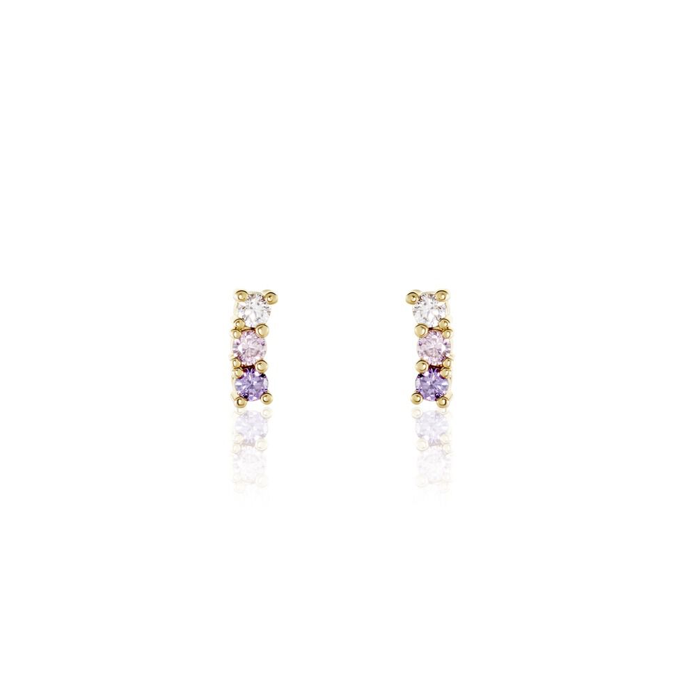 Boucles D'oreilles Puces Plaqué Or Jaune Alodia Oxydes De Zirconium - Puces Femme | Marc Orian