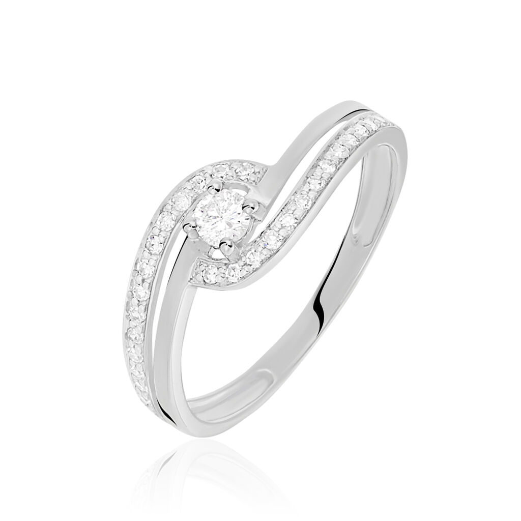 Bague Solitaire Vassilissa Or Blanc Diamant - Parures de mariage Femme | Marc Orian