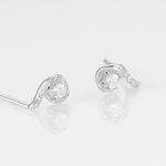 Boucles D'oreilles Puces Vrille Accompagnee Or Blanc Diamant - Puces Femme | Marc Orian