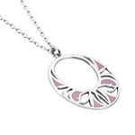 Collier Azalea Argent Blanc Email Rose - Colliers fantaisie Femme | Marc Orian