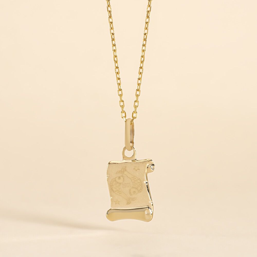 Pendentif Lamie Zodiaque Parchemin Or Jaune - Bijoux personnalis&eacute;s Famille | Marc Orian