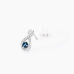 Boucles D'oreilles Puces Augusta Or Blanc Topaze Et Oxyde De Zirconium - Puces Femme | Marc Orian