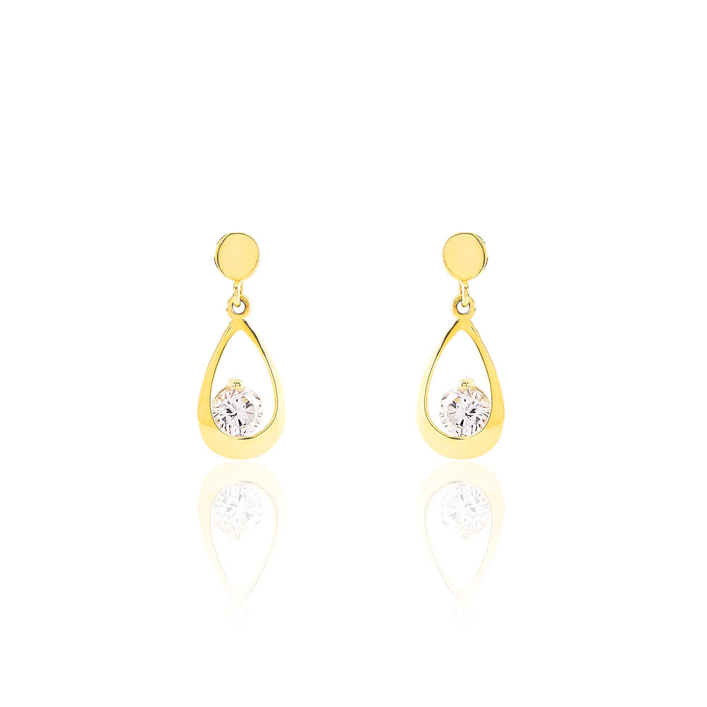 Boucles D'oreilles Pendantes Phaenna Or Jaune Oxyde De Zirconium - Pendantes Femme | Marc Orian